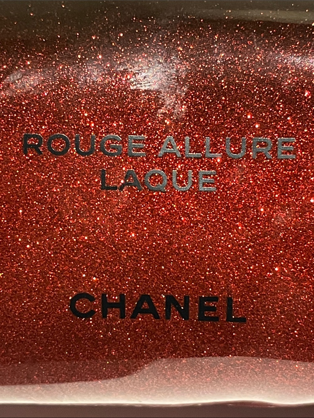 CHANEL Red Glitter Cosmetic Pouch